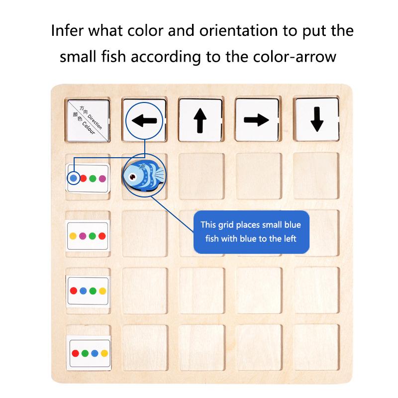 Kids Montessori Wooden Educational Table Games Toys Direction Color Battle Game Toddler Early Educational Toys For Children Gift