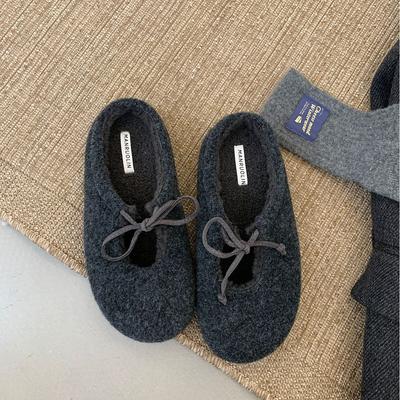 2025 новый круглый носок плюшевая толстая подошва бант ретро поздний вечер ветер женская сумка головной убор полусапоги теплые туфли