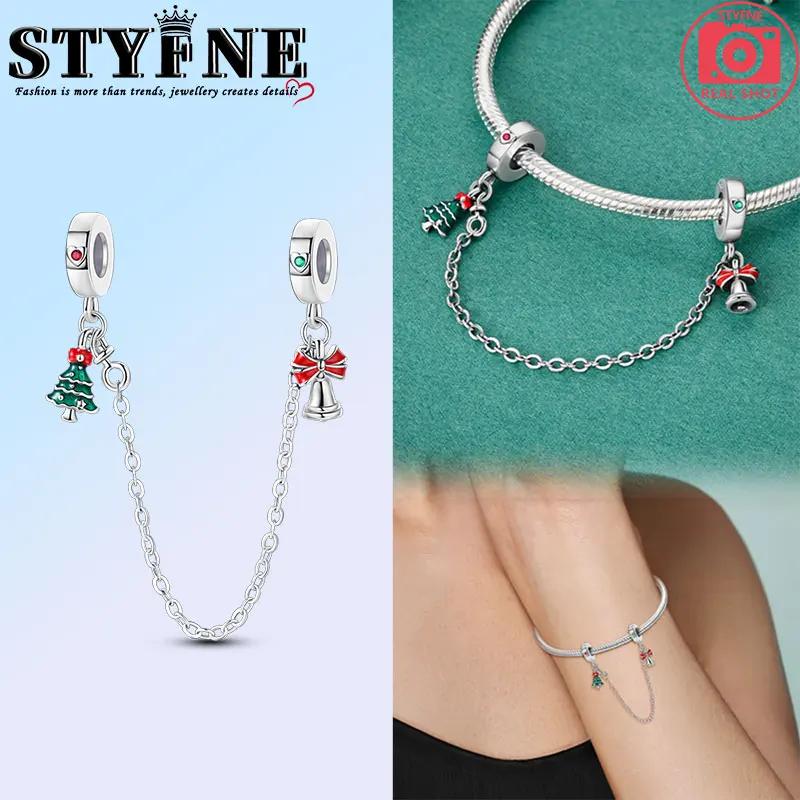 Изысканные модные медного цвета шармы-подвески в виде Санта-Клауса, рождественской елки, лося, оленя, бусины, подходят для оригинальных браслетов, рождественские украшения своими руками