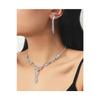 Silver Crystal Stone Necklace And Earring Set Special Occasions Set Wedding Set Engagement Evening Dress Set Choker