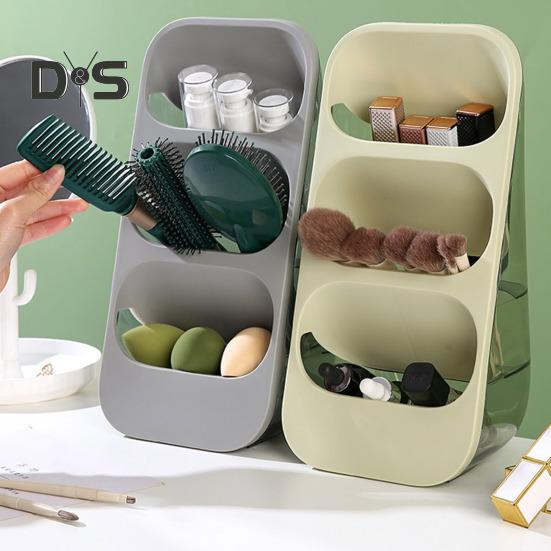 Многоуровневый органайзер для кистей для макияжа, настольный органайзер, большая вместимость, 3-слойный дизайн, органайзер для ванной комнаты