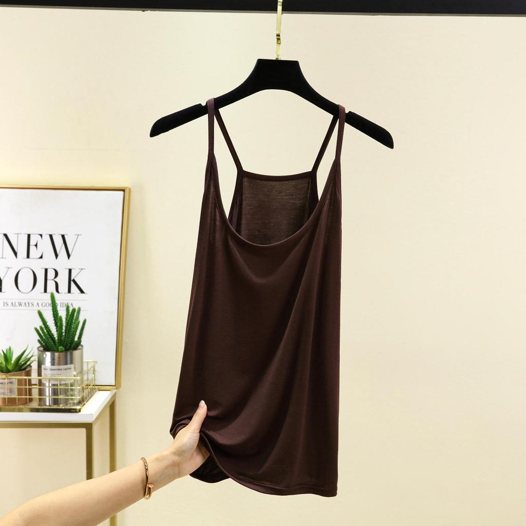 Модальная майка-корсет из ледяного шелка для женщин - Маленькая, Сексуальная, Майка с круглым вырезом, Нижнее белье