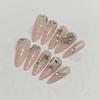 Wearing Armor Handmade Fresh Princess Color Flash Drill Temperament Style Fake Nail Patch Removable Nail Art
