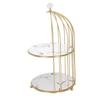 Double Layer Storage Shelf Bird Cage Organizer Display Rack for Bathroom Countertop Dressing Table