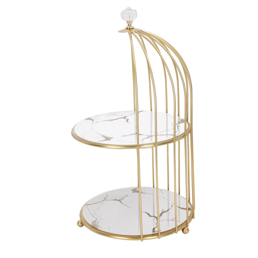 Double Layer Storage Shelf Bird Cage Organizer Display Rack for Bathroom Countertop Dressing Table