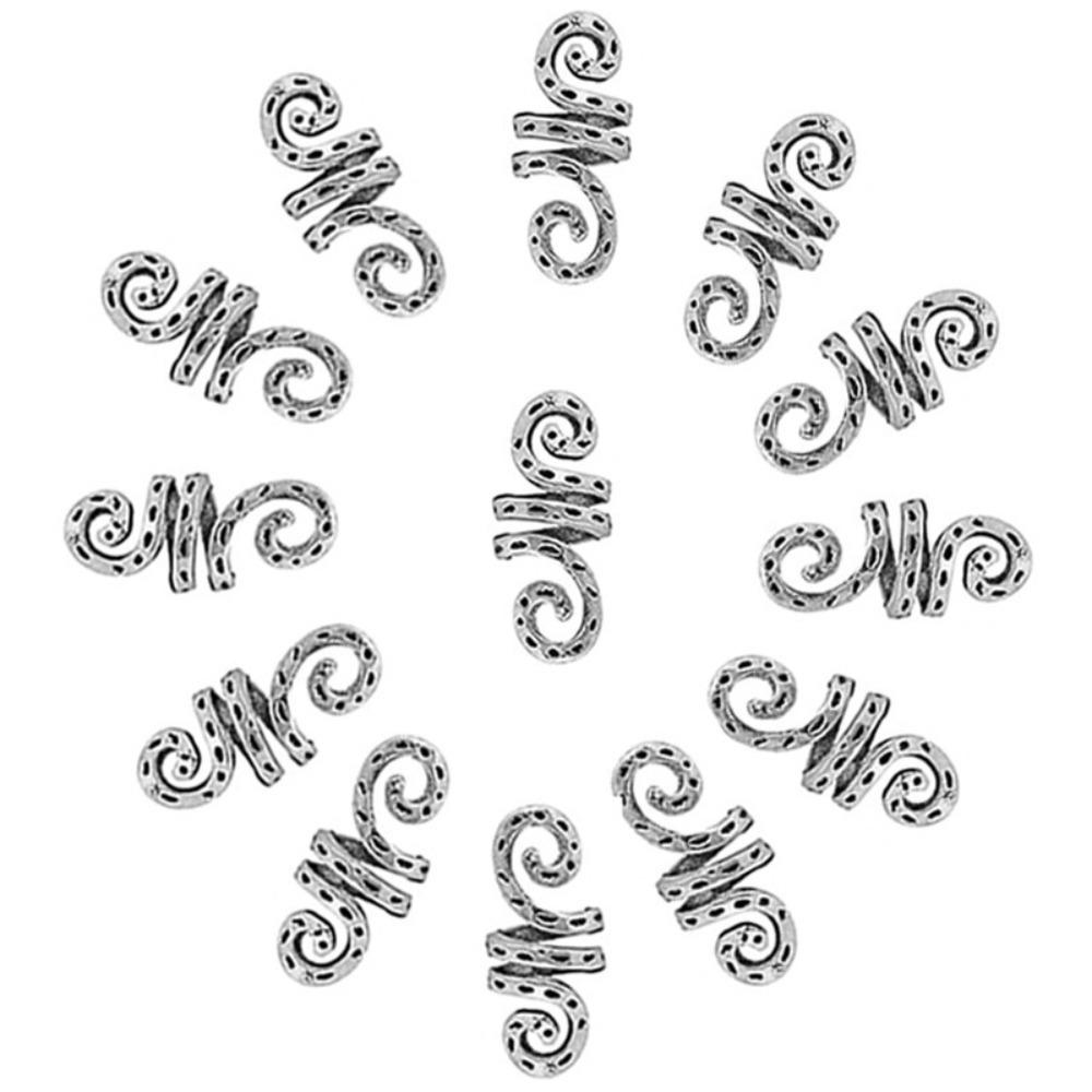 24Pcs Hair Braiding Hollow Out Hair Ring Dread Locks Hair Braid Tubes Dreadlocks Beads Women