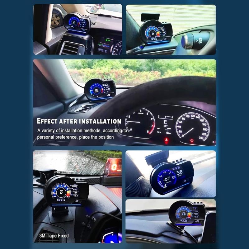 Автомобильный HUD-дисплей с функциями сигнализации, диагностикой в реальном времени, сканером OBD2, проекционный дисплей для мониторинга автомобиля