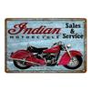 Металлическая жестяная табличка Indian Motorcycles Настенное украшение Жестяные таблички Винтаж Потертая Железная пластина Живопись Знак для бара Гаража Мужской пещеры