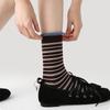 3 Pairs Fashion Cotton Socks Breathable Moisture Wicking Elastic Mid Calf Socks for Women