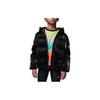 Solid Color Zip-Up Hooded Down Jacket Kids Outerwear Black FB9263-010