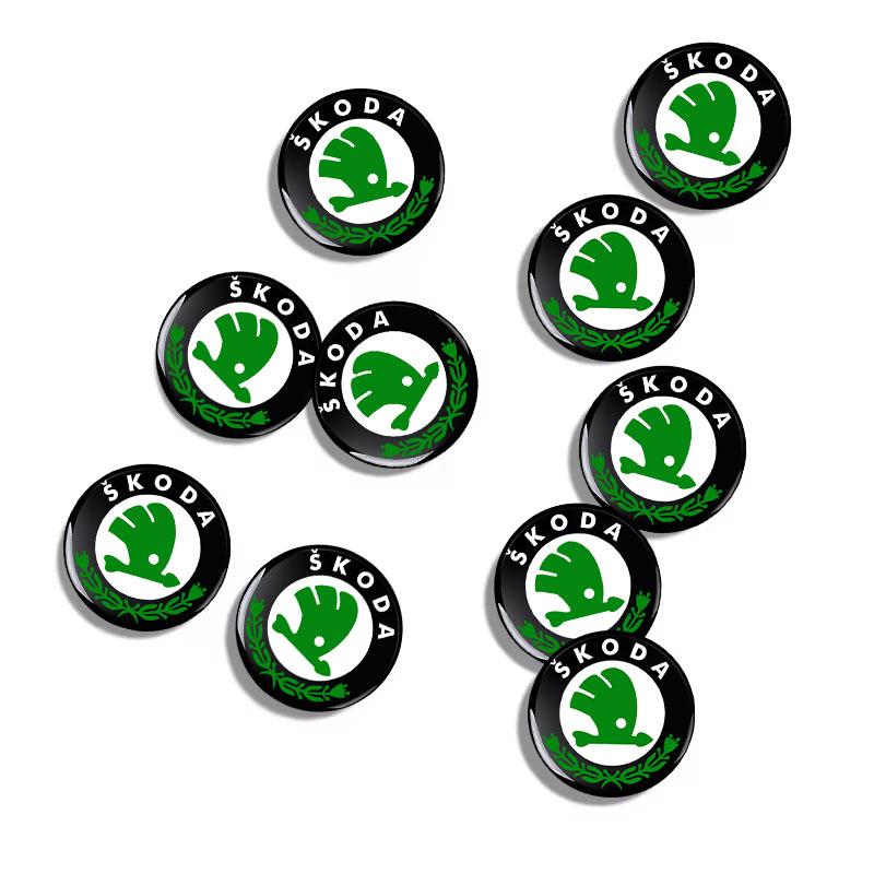 VMAD6 14MM Remote Car Key LOGO Stickers Emblem Auto Accessories For Skoda Sharp Sharp crystal Sharp Rapid speed Pye Ye Di trunk