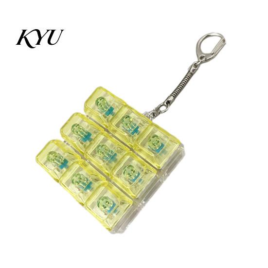 Nine Button Clicking Toy 9-Keys Keyboard Fidget Toy, LED Light-up Keychain Tactile Decompression Tool for Stress Relief, 9-In-1 Mechanical Backpack