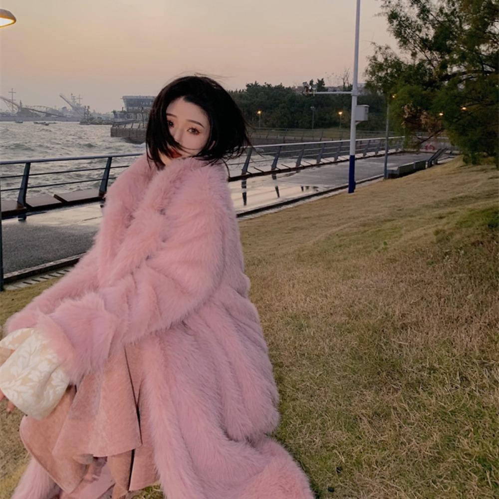 Модное женское пальто удлиненной версии с меховым воротником, выше колена, новое осенне-зимнее, в студенческом стиле, теплое стеганое пальто