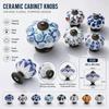 Pumpkin Shape Cabinet Door Knobs Floral Pattern Ceramic Cabinet Knobs  Cupboard Door