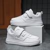 Boys Shoes Spring and Autumn Leather Waterproof Children's Sports Shoes Medium and Older Children's Casual Soft Baseplate Shoes Small White Shoes M