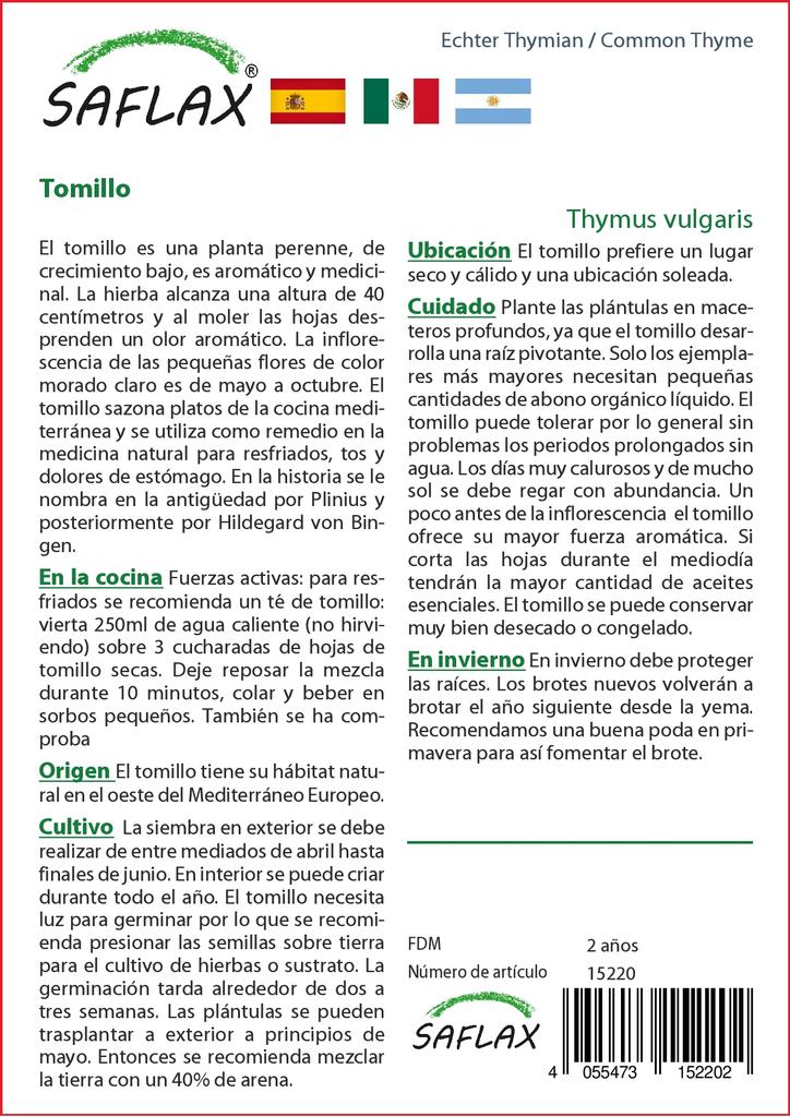 SAFLAX Тимьян обыкновенный - 200 семян - Thymus vulgaris