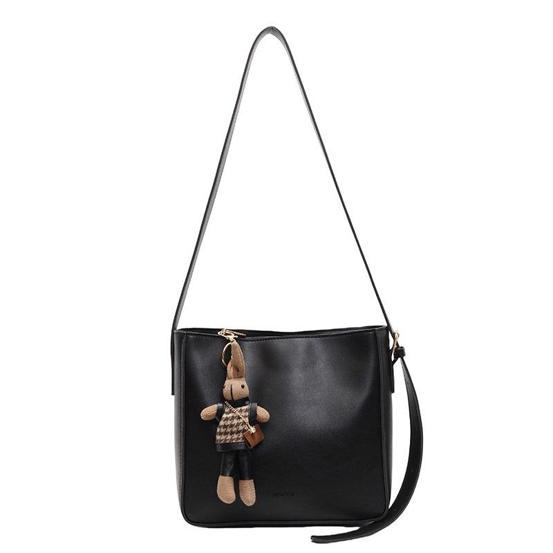 2025 New Fashion Niche Retro Maillard Simple Bucket Bag Women's Temperament Commuter Versatile Messenger Bag