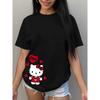 Женская летняя футболка, повседневный и современный стиль, с принтом Hello Kitty, милая и простая.