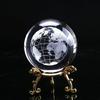 Classic Design 60mm 3d Crystal Ball Glass Laser Engraved Miniature Earth Sphere Gift