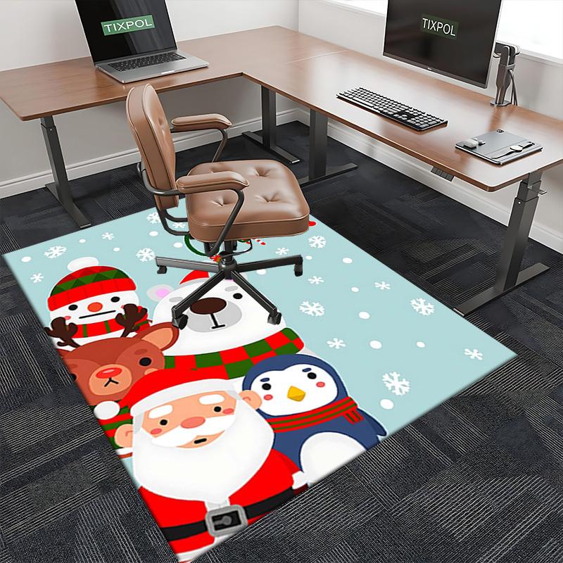 Christmas Anime Cartoon Design Chair Mat Non-Slip Carpet for Office, Home Decoration, Living Room, Bedroom, Game Room, and Dormitory.R044