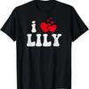 Я люблю ЛИЛИ Забавное сердце любви на День святого Валентина Женская футболка ЛИЛИ