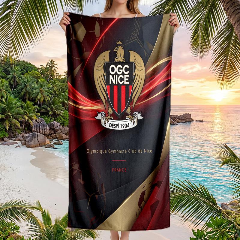 OGC Nice FC принт Быстросохнущее пляжное полотенце Микрофибра Впитывающее Портативное Дорожное Полотенце для плавания