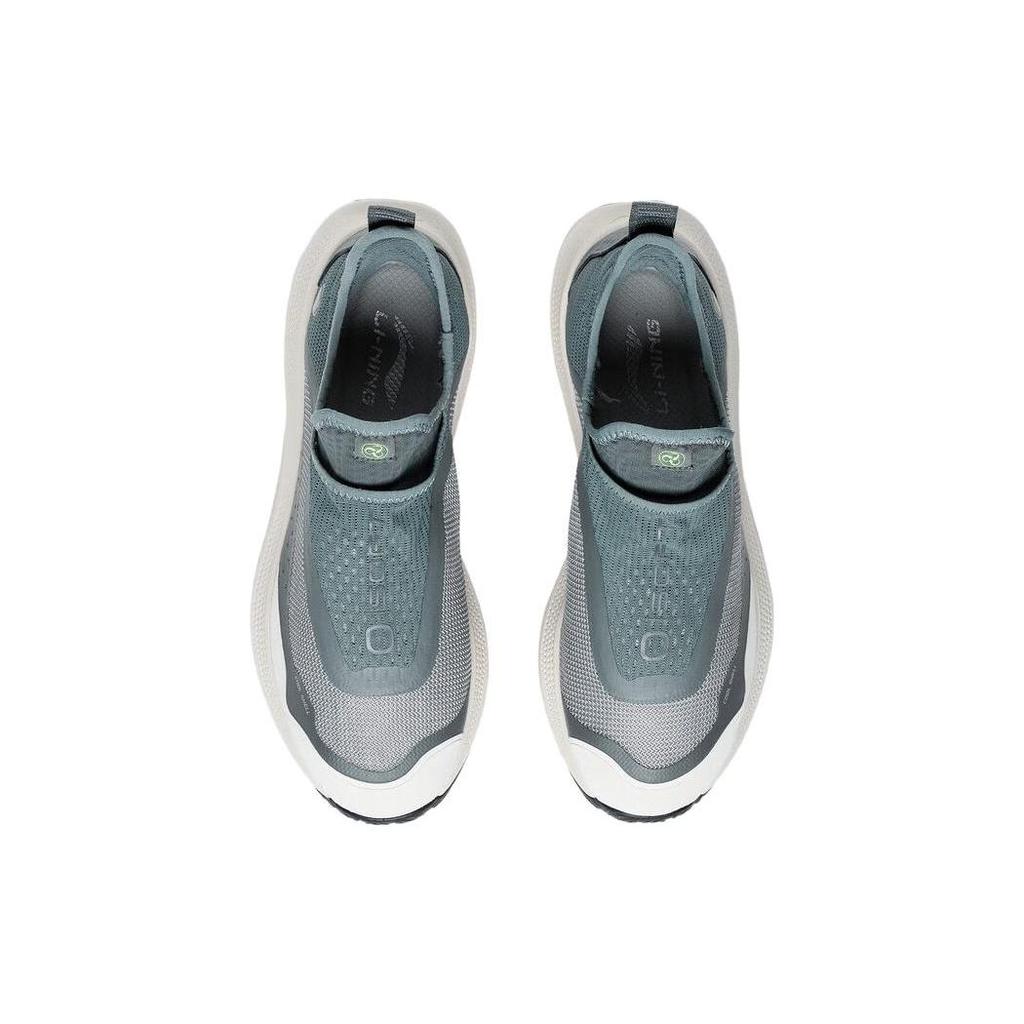 Li Ning SOFT GO Удобные, нескользящие, износостойкие, дышащие, низкие спортивные повседневные кроссовки Мужские Серый Синий AGLT105-4