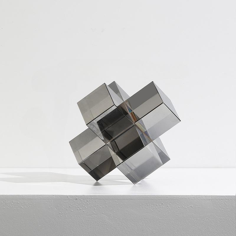 Современное минималистское искусство Трехмерные геометрические стеклянные прозрачные крестообразные орнаменты Гостиная Кабинет Офис Украшения Мебель