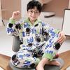 Kids Flannel Pajamas Set Boys Girls Warm Long Sleeve Top And Pants Sleepwear Winter Home Nightwear