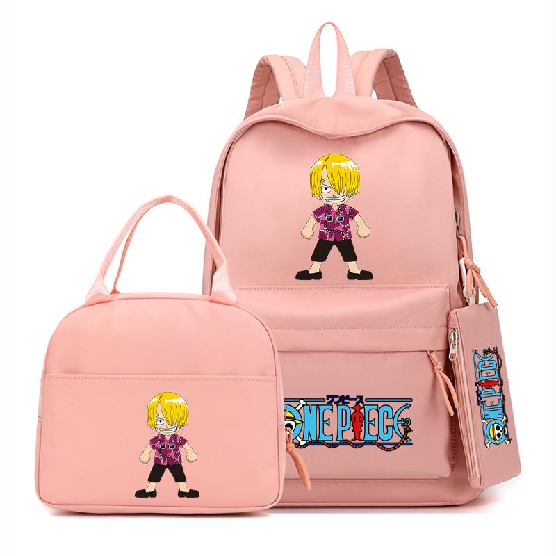 Цельный рюкзак в стиле аниме, 3 шт./компл., рюкзак для девочек-подростков, школьный рюкзак с сумкой для обеда, сумка для книг, удобная дорожная сумка
