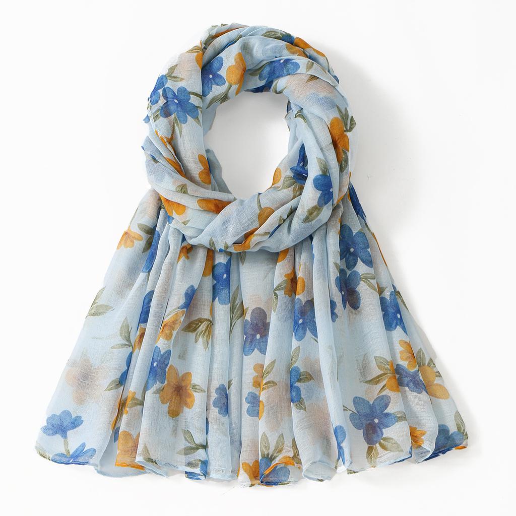 Модный и универсальный шарф нового стиля с балийским цветочным принтом, европейская и американская женская дорожная декоративная шаль, пляжное полотенце