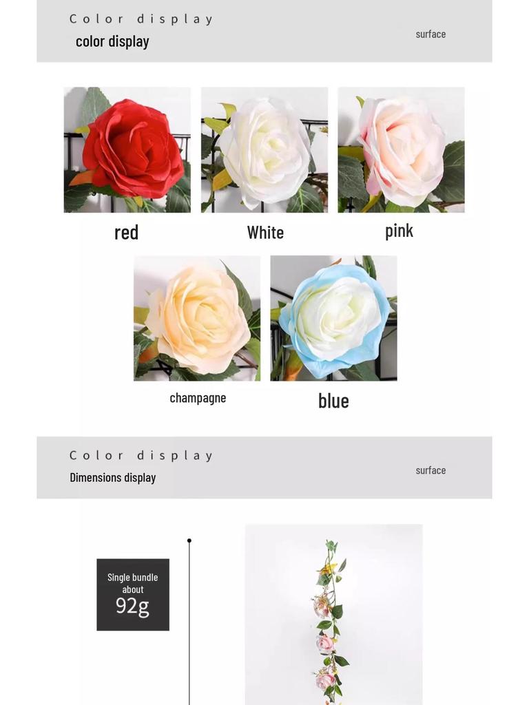 Artificial Rose Vine for Pipe and Wire Decoration