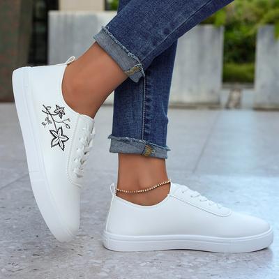 Мода 2025 Весна Новая Мода Круглый Носок Принтованные Дизайнерские Вулканизированные Туфли Для Улицы Ходьба Перекрестная Шнуровка Толстая Подошва Нескользящие Плоские Туфли