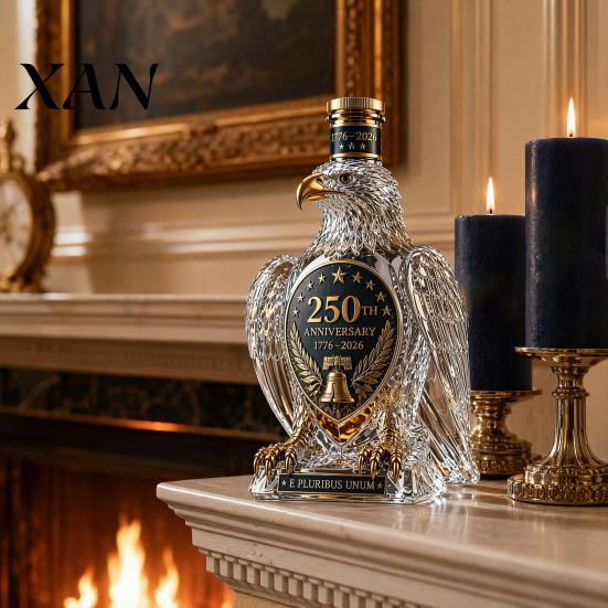 Glass Wine Decanter Eagle Shaped Whiskey Decanter, USA 250th Anniversary Commemorative Bottle with Stopper, Tasting Accessories 1776-2026 Heritage