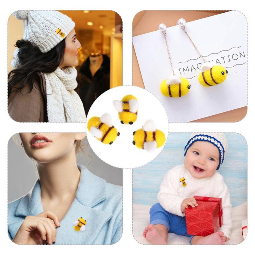 Scrapbooking Party Cute Nursery Wool Felt Baby Shower Bumble Bees Plush Balls Ornament Toys Craft