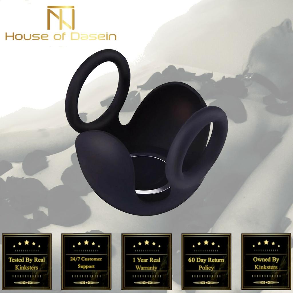 Black Stretchy 10 Speeds Testicle Rechargeable Rings Rings