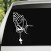 Car Fashion Sticker Pearl Rosary God Jesus Christ Prayer Gesture Auto Styling Window Glass Motorcycle Vinyl Decal