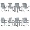 VidaXL Set of 8 Garden Chairs with Cushions, Patio Seats, Dining Chairs, Outdoor Patio Furniture, 3078230