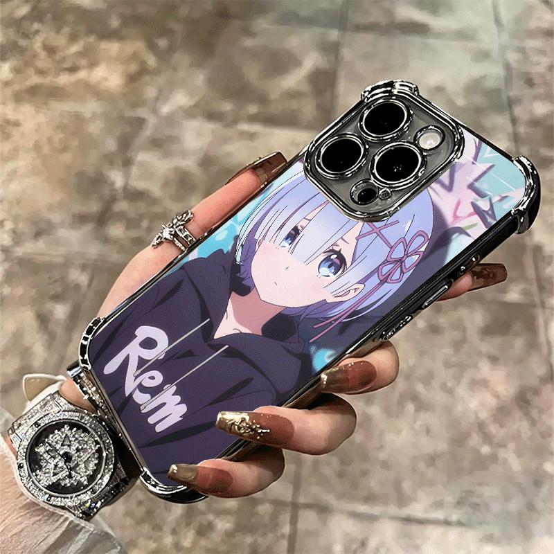 R-Rem Re Zero Аниме Мягкий Чехол Для Телефона Для iPhone 15 16 17 Air 14 Pro Max 16E Plus 13 12 Mini Покрытие Защита От Падения Fundas