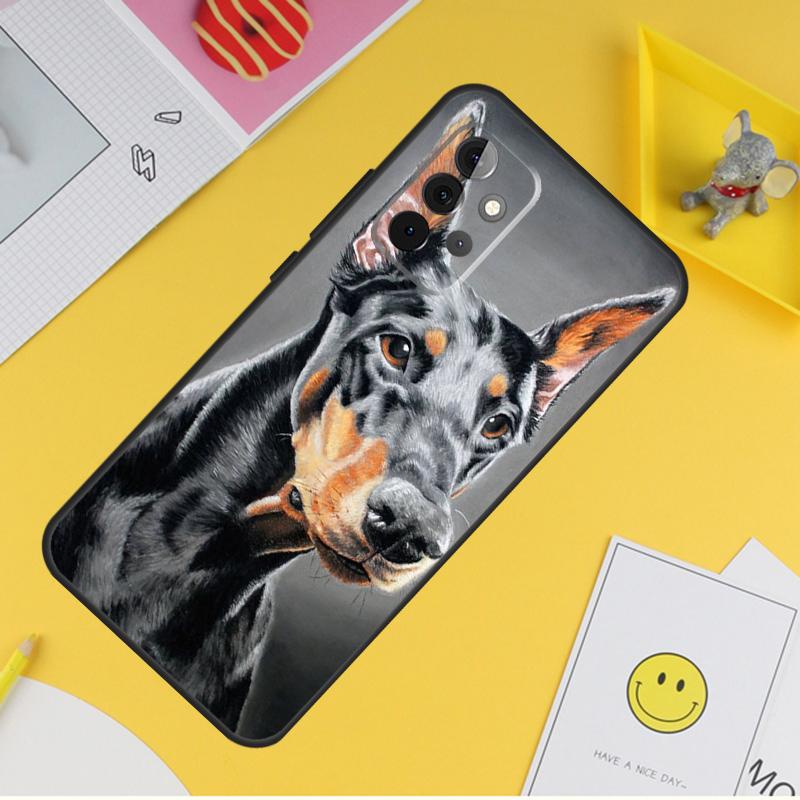 Чехол с изображением собаки таксы и добермана для Samsung Galaxy A34 A35 A14 A15 A25 A53 A33 A13 A52 A32 A12 A51 A71 A54 A55