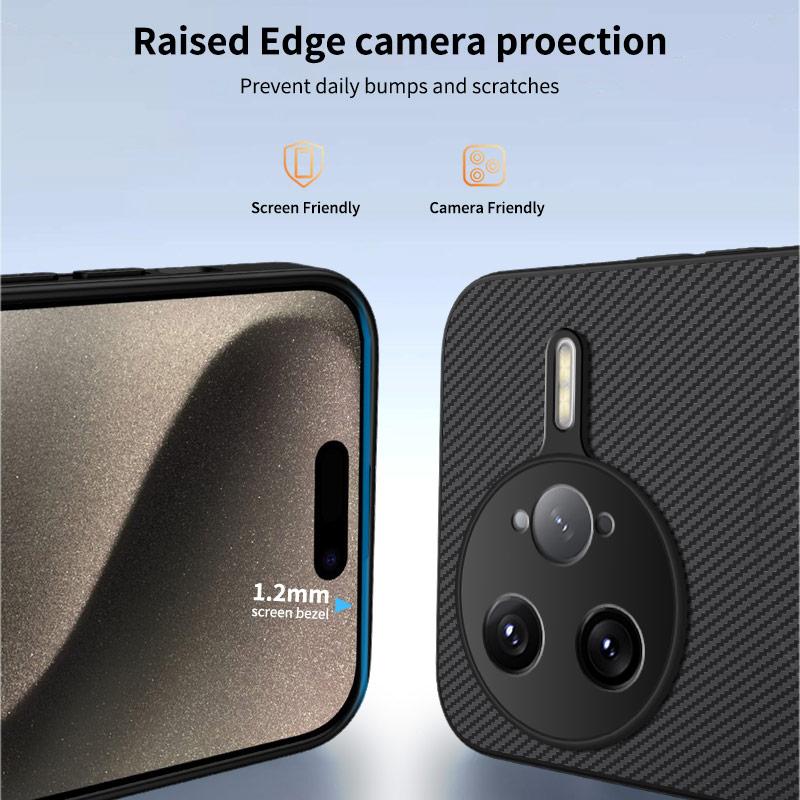 For Xiaomi Poco F7 Ultra 5G/Xiaomi Redmi K80 Pro 5G Magnetic Case WANLONFENG TQ1 Series Carbon Fiber Texture PC TPU Phone Cover with 2Pcs Screen Films