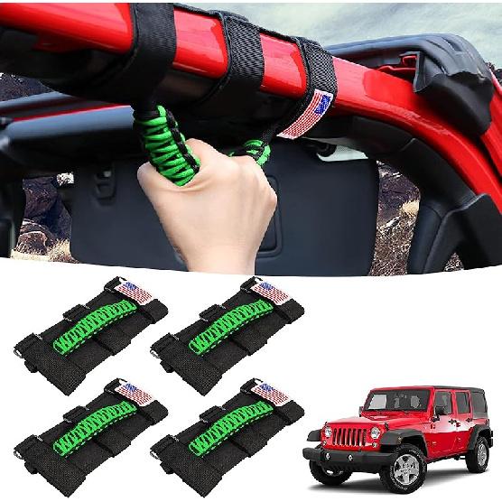 GAIZON 4 шт. Ручки для захвата Паракорд Дуга безопасности Для Jeep Wrangler Аксессуары CJ YJ TJ JL JK LJ JLU JKU Sahara Freedom Rubicon, Gladiator JT 1955-