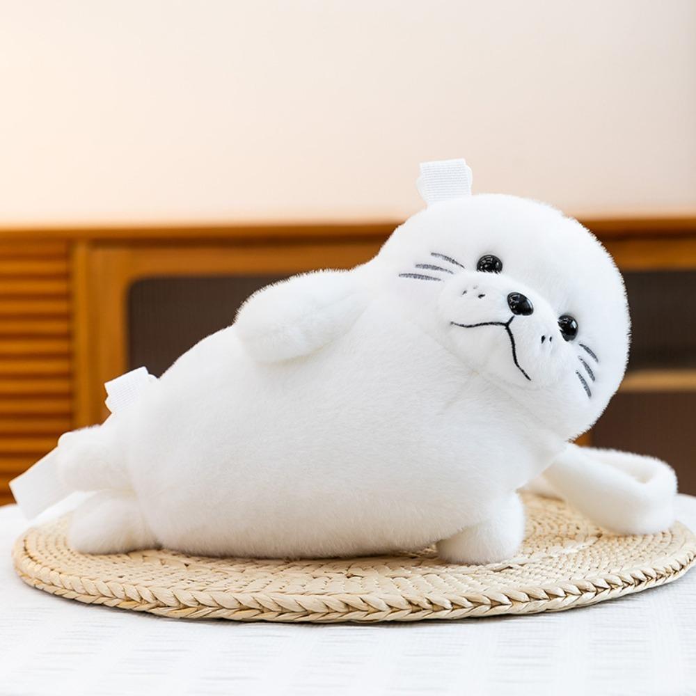 Soft Fluffy Cute Seal Shoulder Bag Cartoon Adjustable Straps Crossbody Bag Fabric Lightweight Phone Bag Women's Accessories