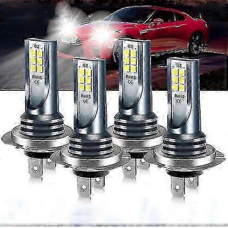 4pcs H7 Led Headlight Bulb Kit High Low Beam 220w 60000lm Super Bright 6000k White