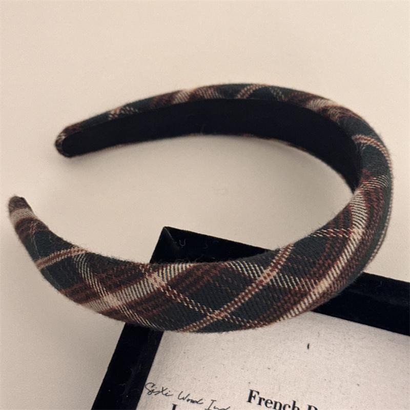 3CM Vintage Women Lattice Headband Lady Girls Sponge Press Hair Hoop Female Casual Shopping Head Wears Hair Accessories