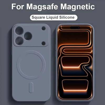 Для Magsafe Жидкий Силиконовый Чехол для Телефона для iPhone 17 Pro Max 16 15 14 Plus 12 13 Mini Air Магнитная Беспроводная Зарядка Мягкая Крышка