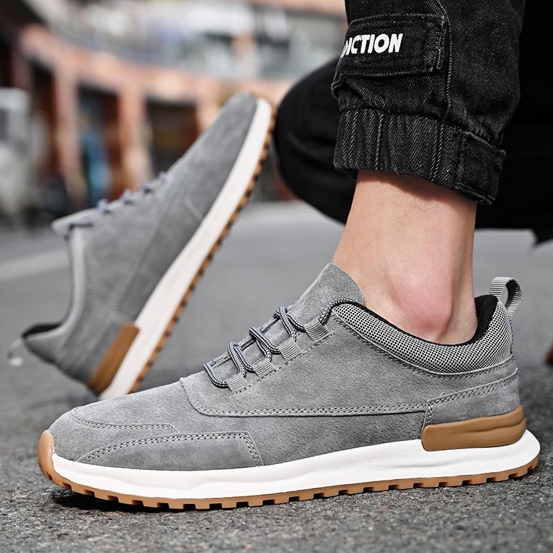 Весна-лето Мужская мода Легкие удобные кроссовки для ходьбы Повседневная обувь на шнуровке Мужские кроссовки из натуральной кожи