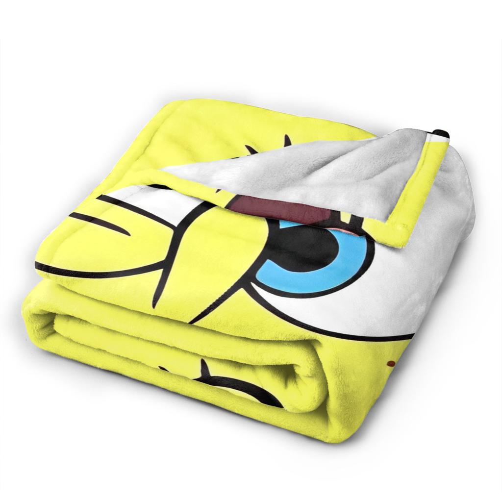 Funny Cartoon Blanket SpongeBob SquarePants Plush Novelty Soft Throw Blankets for Home All Season