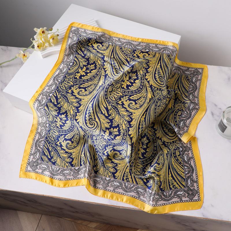 Шелковый женский квадратный шарф - Китайский стиль платок на голову для весны, лета, осени - Защита шеи и согревающий - Элегантный тонкий стиль для мамы