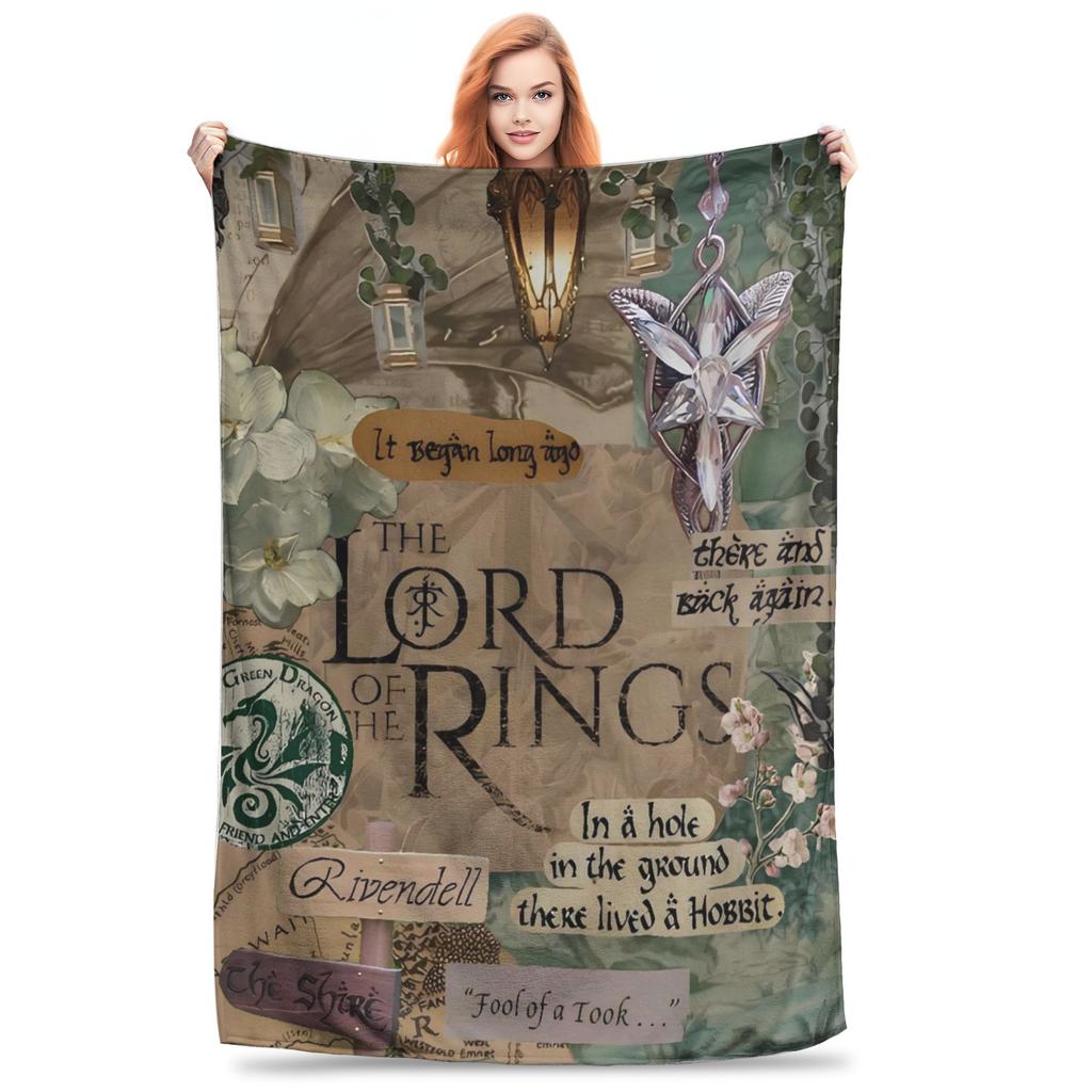 L-Lords Of The R-Rings Warm Soft Blankets Students Plush Throw Blanket Novelty Bedroom Flannel Bedspread Sofa Bed Cover